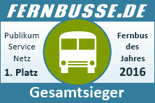 Fernbus des Jahres 2016 Gesamtsieger: DeinBus.de