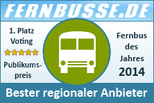 Siegel Fernbus des Jahres 2014: Bester regionale Anbieter: innliner